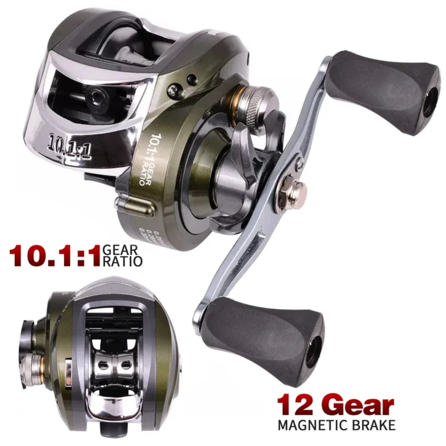 Metal Spool Baitcasting Reel 10kg Max Drag 10.1 1 High Speed Gear Ratio Saltwater Freshwater Fishing Wheel Fishing Reel