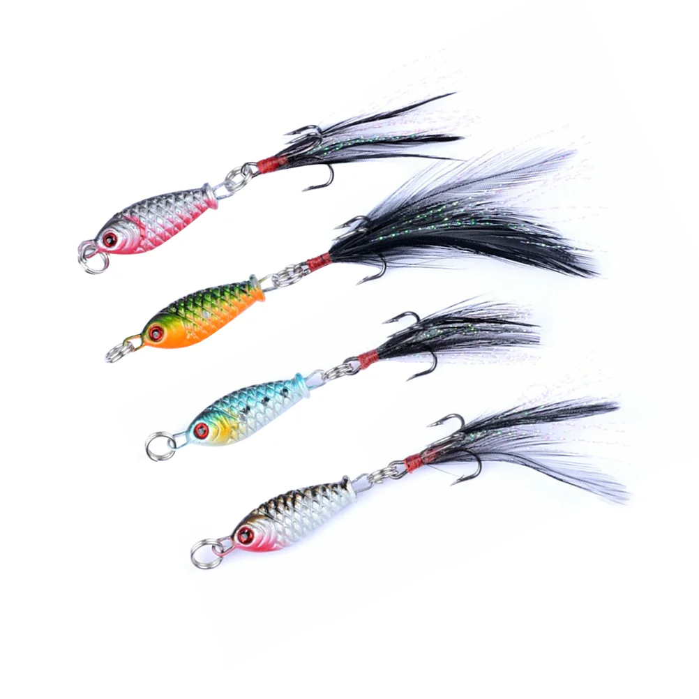 4 Pcs Fishing Lures 6g Metal Baits Artificial Floating Fishing Lures Deep Sea Baits (4 Colors) Fishing Baits