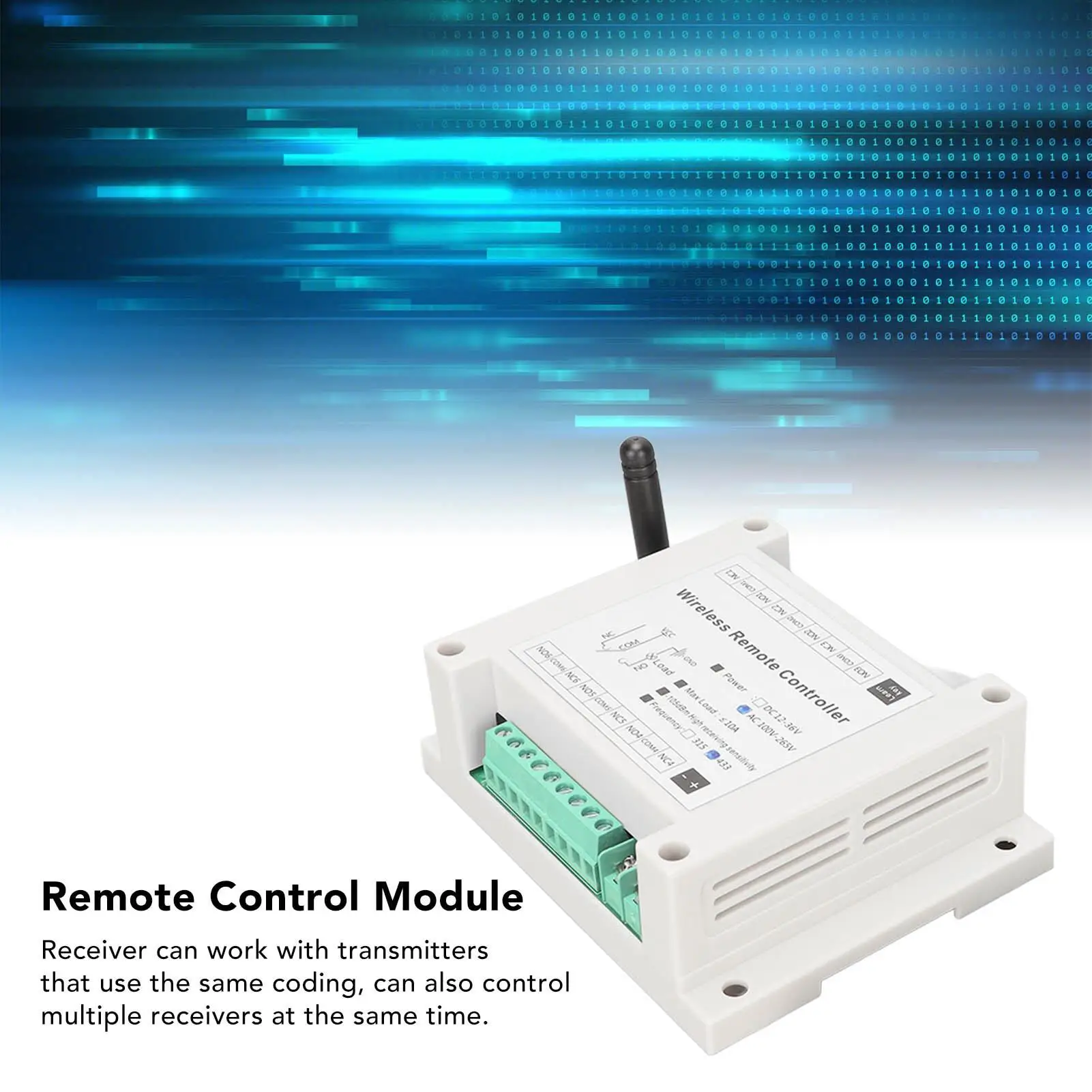 6 Channel Relay Controller Switch Module with Remote 433MHz AC 100-265V for Smart Home Automation