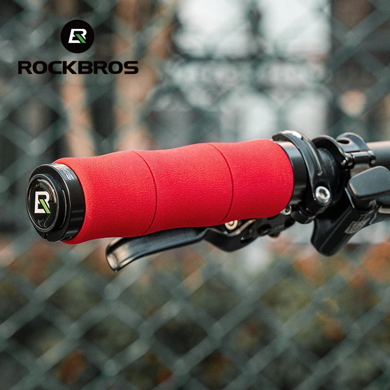 

ROCKBROS Bicycle Grips MTB Handlebar Grip Soft Sponge Anti-skid Comfortable Lockable Mountain Road Bike Grips Cycling Bike Parts