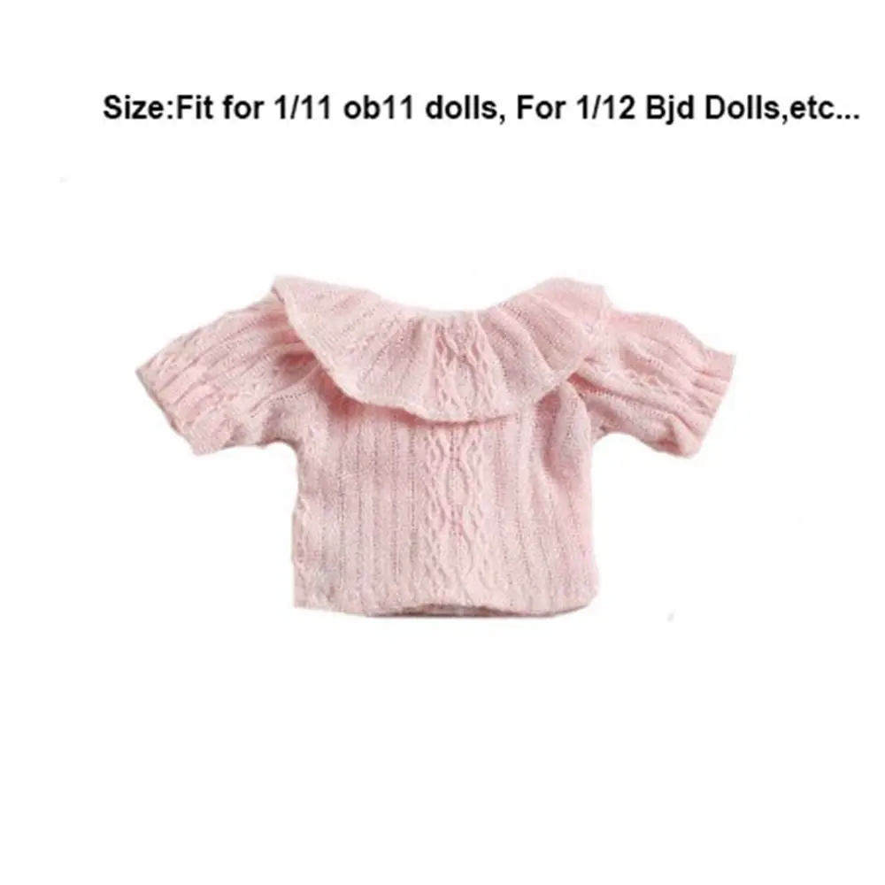 Fashion Doll Shirt Tops Casual Wear Gift Toys Long/Short Sleeve Shirts 3 Colors for 1/11 ob11 Dolls For 1/12 Bjd Dolls