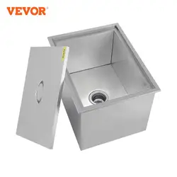 VEVOR 30L 33L 66L 104L 115L Drop in Ice Bin Wine Chiller Cooler Stainless Steel Handle Patio With Drain Valve for Outdoors Party