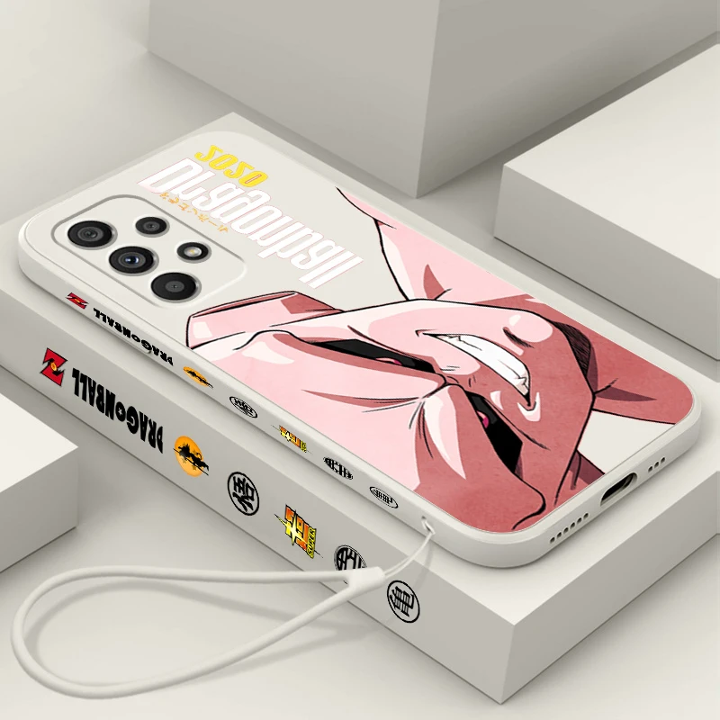 

D-Dragon Ball Goku Cool Liquid Left Rope For Samsung A53 A52 A55 A32 A51 A71 A21S A13 A73 A55 A72 A23 A35 A05 5G TPU Phone Case