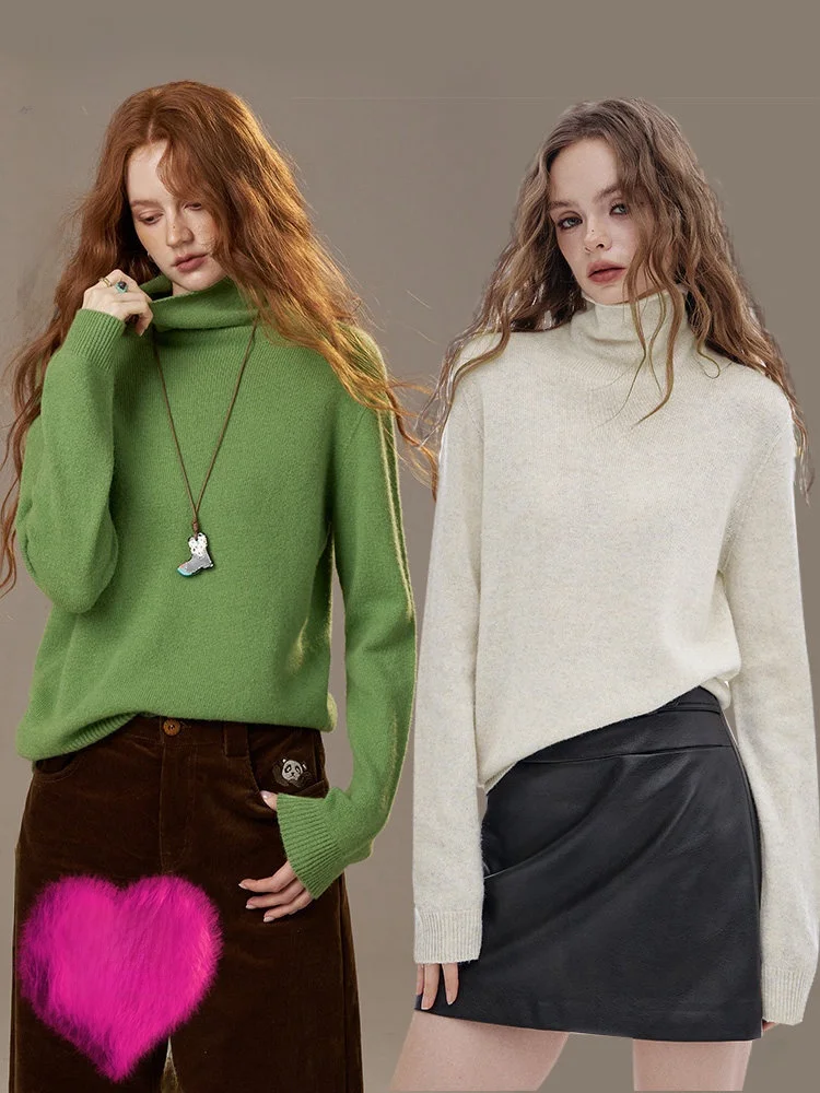 

Женский зимний свитер из высококачественной шерстяной пряжи, вязаный, в корейском стиле, повседневный, удобный, длинный, с круглым вырезом, топ