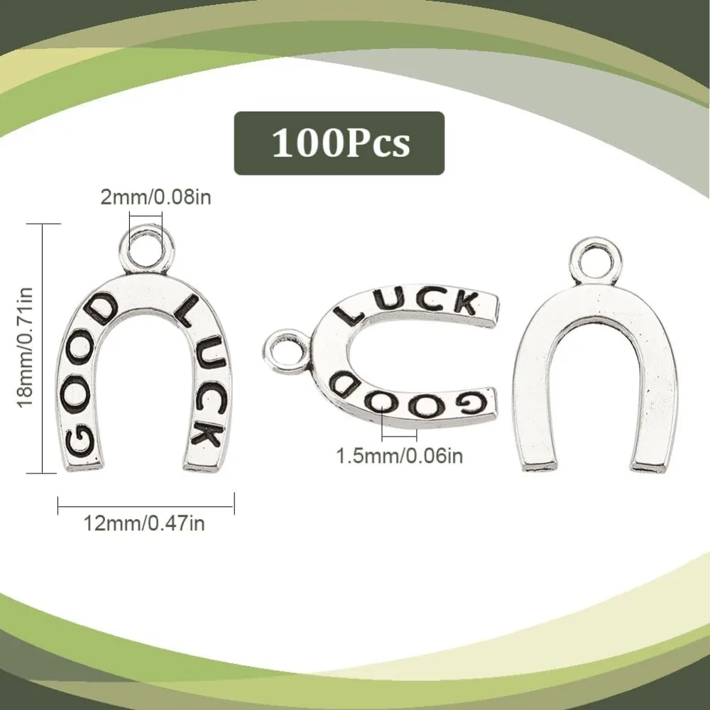 100 ชิ้น Horseshoe Charms Horseshoe จํานวนมากโชคดี Lucky War Horse Charm สําหรับเครื่องประดับ DIY ทําชุด