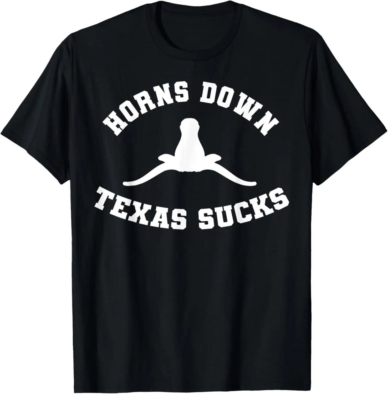 

Рубашка White Horns Down, футболка Horns Down Texas Sucks