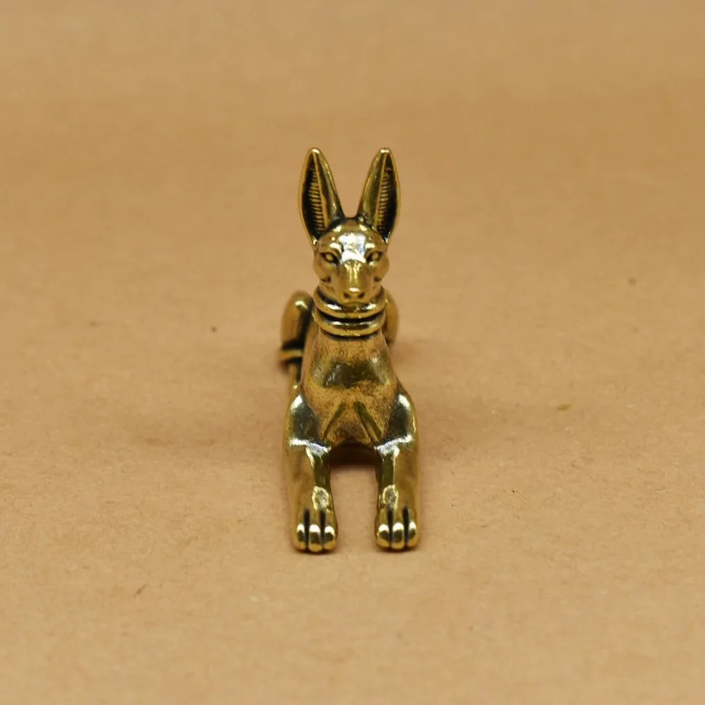 1 Stück Vintage Messing Ägyptischer Pharao Hound Statue – exquisites dekoratives Kunststück für Zuhause, Büro oder Café, ideal für Bücherregale – Detail 5