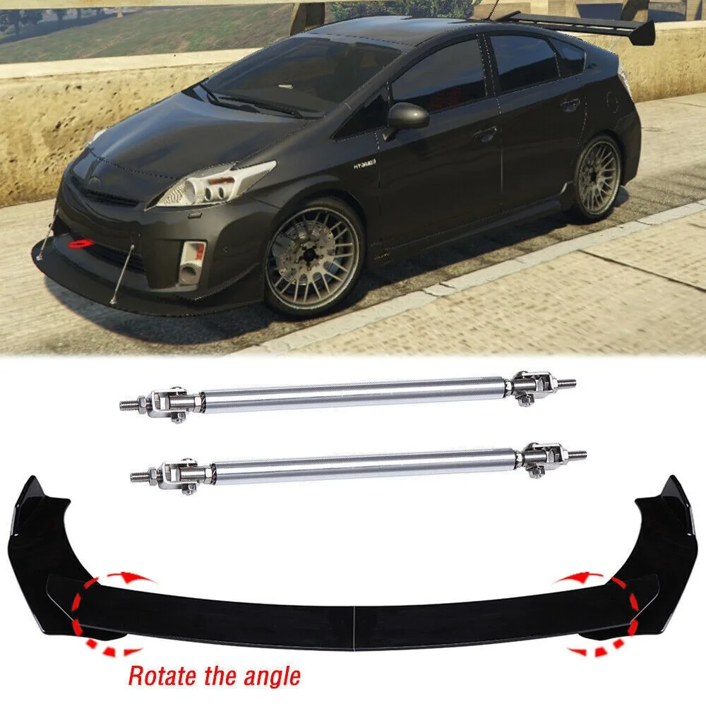 

For Toyota Prius C 2012-2021 Front Bumper Chin Lip Spoiler Splitter+ Strut Rods United States