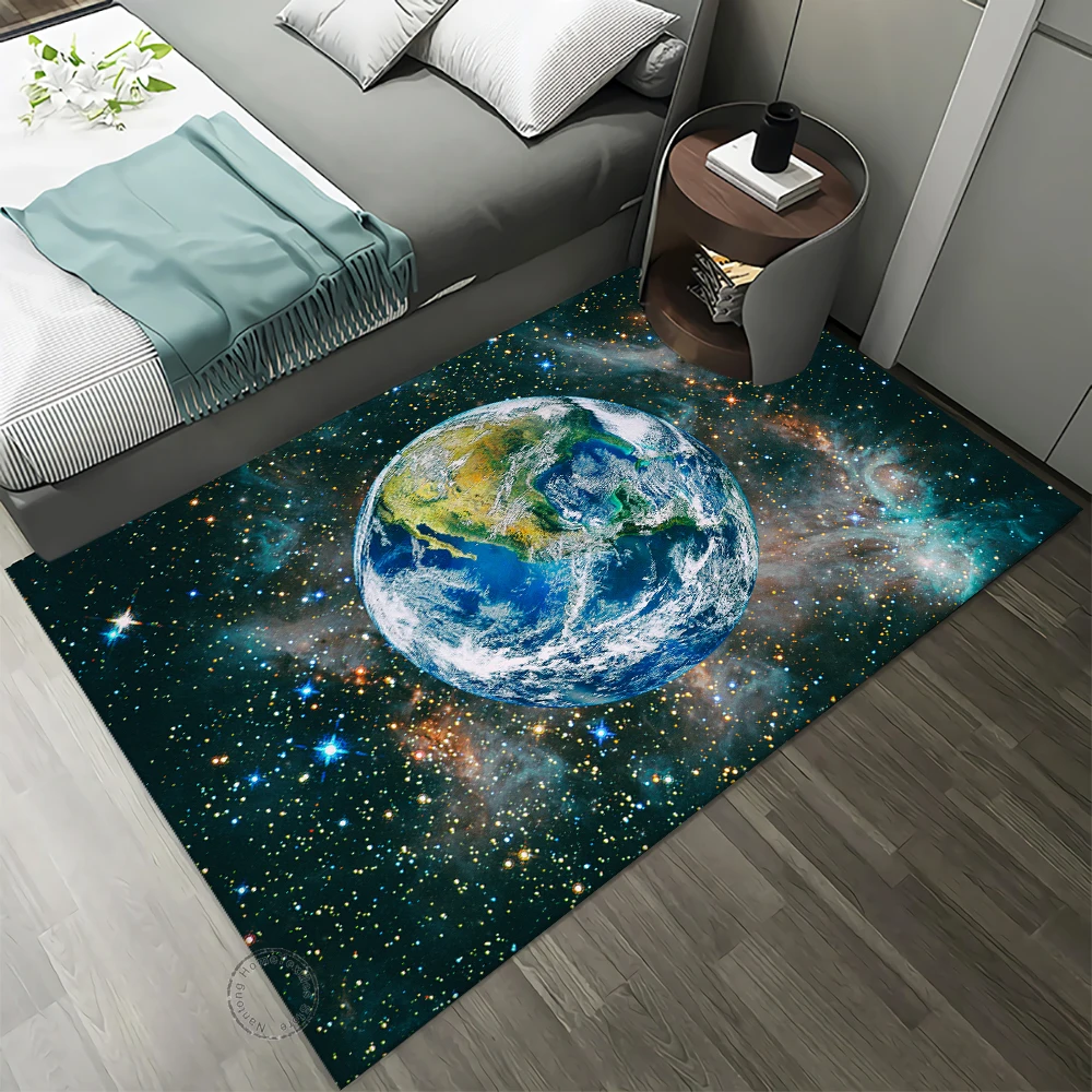 Naked Eye 3D Earth Planet Pattern Carpet For Living Room Bedroom  Door Mat Bath  Leisure  Home Decor