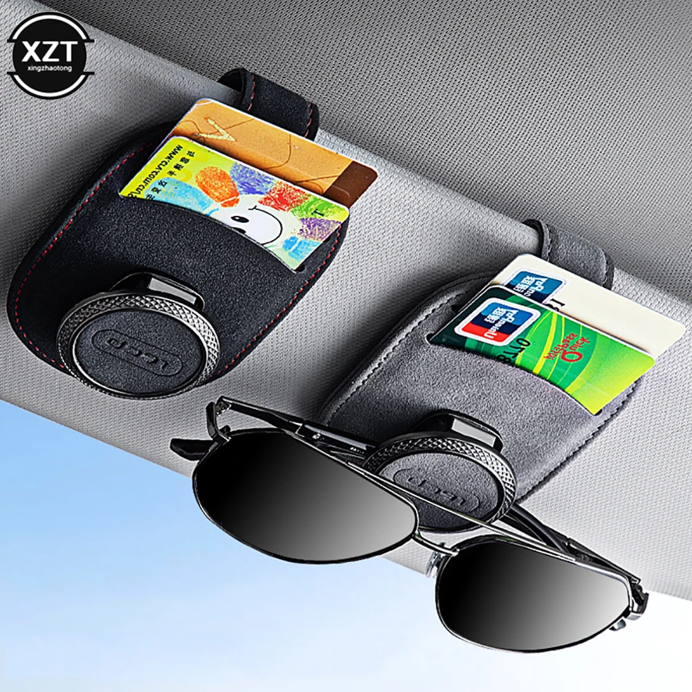 Car Suede Glasses Clip Multi-function Car Sun Visor Sunglasses Holder Clips Portable Storage Rack Car Interior Accessories