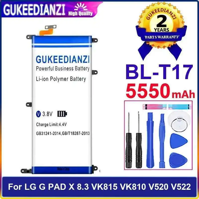 

Fast Charging For LG G Pad X 8.3 VK815 VK810 V520 V522 5550Mah BL-T17 Lightweight Tablet Battery