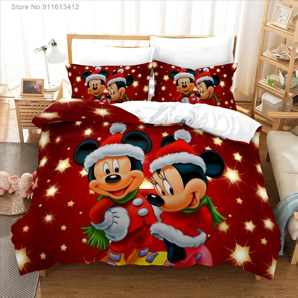 Disney Bedding Sets Mickey Minnie Mouse Princess 3D Print Thicken Duvet Cover Cartoon Quilt Cover for Bedroom Decor Bedclothes