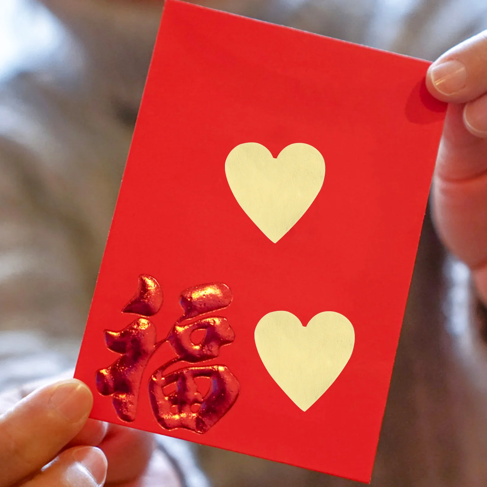 

2 Rolls Heart Shaped Stickers Self Adhesive Sealing Label for Envelope Gift Packaging Decorative Wedding Stickers Multi Function