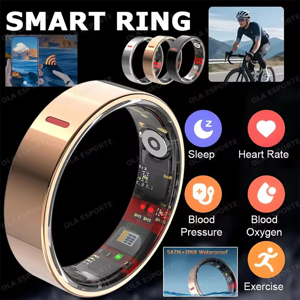 Nouveau moniteur de santé anneau intelligent anneaux étanches en plein air véritable moniteur HRV fréquence cardiaque pression artérielle/oxygène sport Smartring 2025