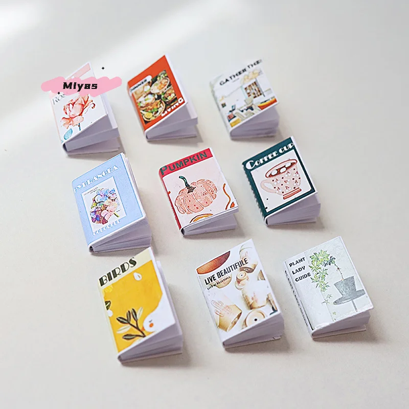 Juego de libros en miniatura para casa de muñecas, decoración para sala de estudio, accesorios de microescena para casa de muñecas, juguetes para juego de imitación, 5 uds.