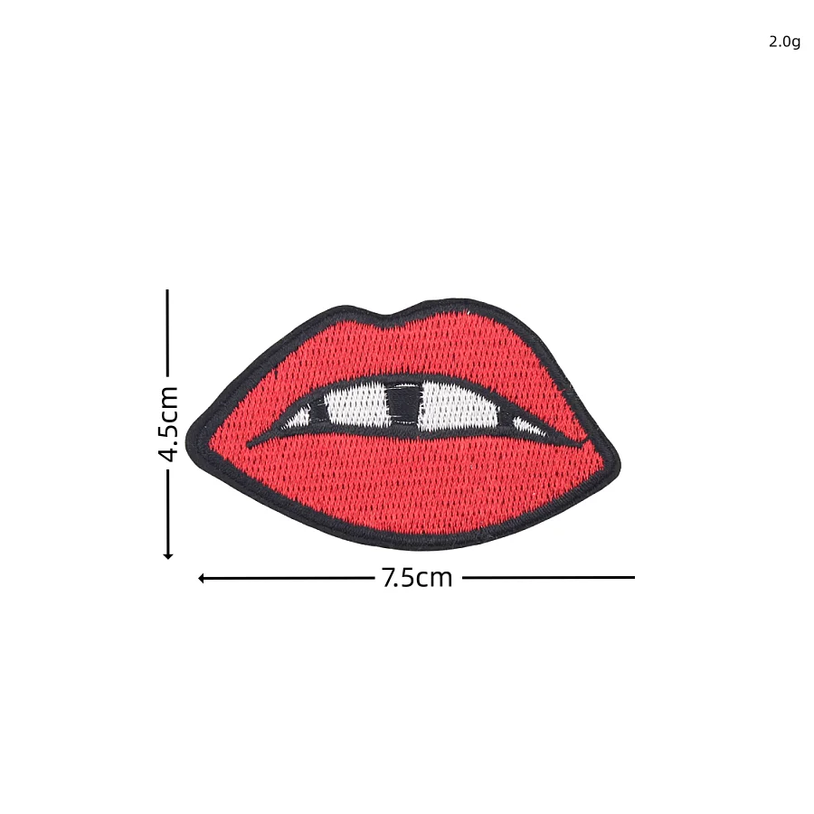 10pcs Cartoon Mouth Patches Iron On Embroidery Lip Stickers DIY Jeans Bags Fabric Appliques Sewing Badge