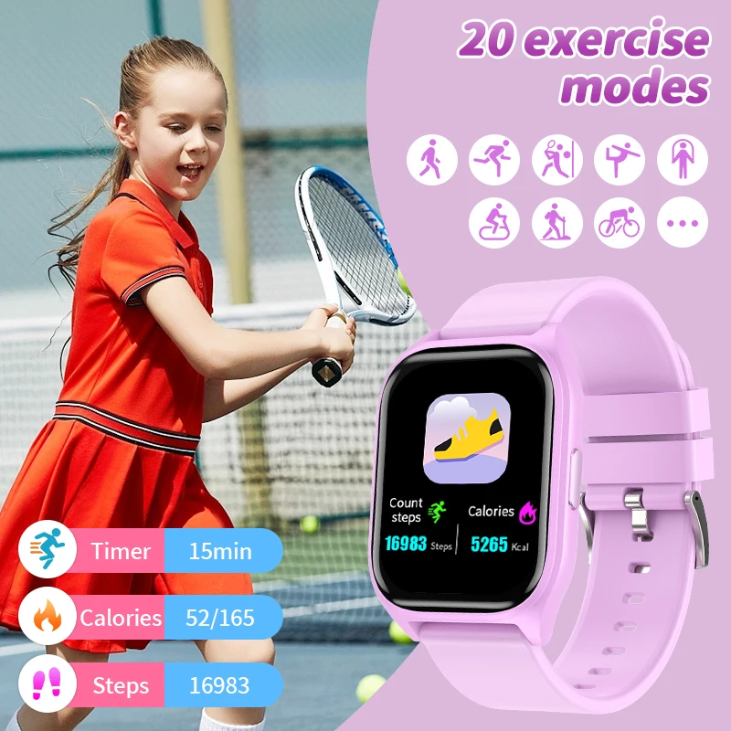 LIGE Children's Smartwatch Kids Watch Intelligence Learning Puzzle Game Sound Recording Smart Watches Alarm Clock Birthday Gift