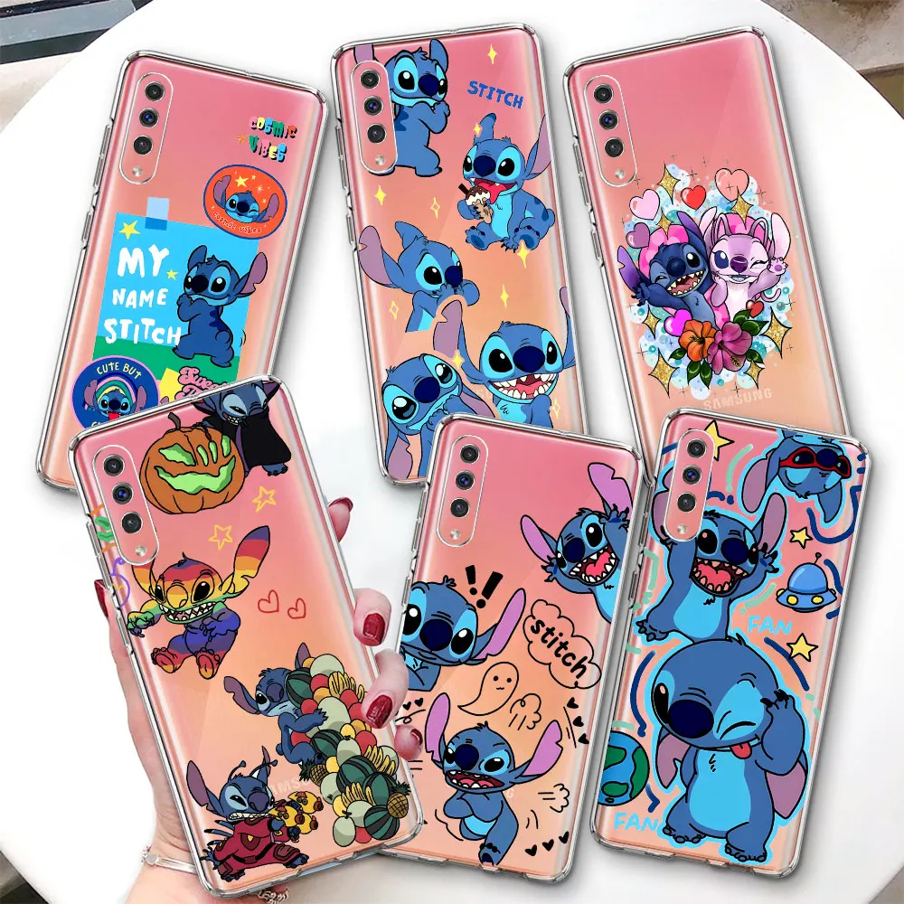 Disney Cute Stitch Case for Samsung Galaxy A7 A20e A10s A50 A50s A40 A9 A04s A20s A6 A70 A70s A8 A30s A10 A20 Soft Phone Cover