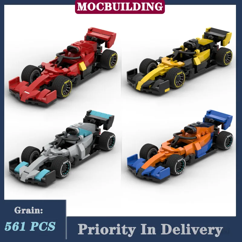 MOC City Racing F1 Car Set Model Building Block Assembly Sports Car Children\'s Collection Series Toy Gift