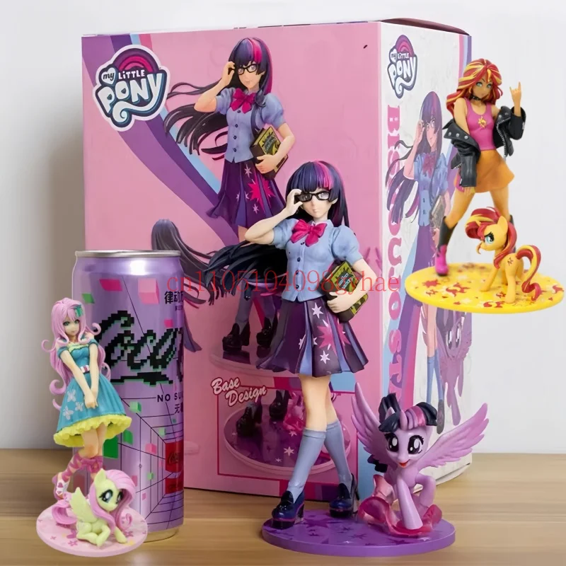

My Little Pony Anime Figures Bishoujo Statue Figurine Princess Celestia Fluttershy Rarity Rainbow Dash Collectible Decor Gifts