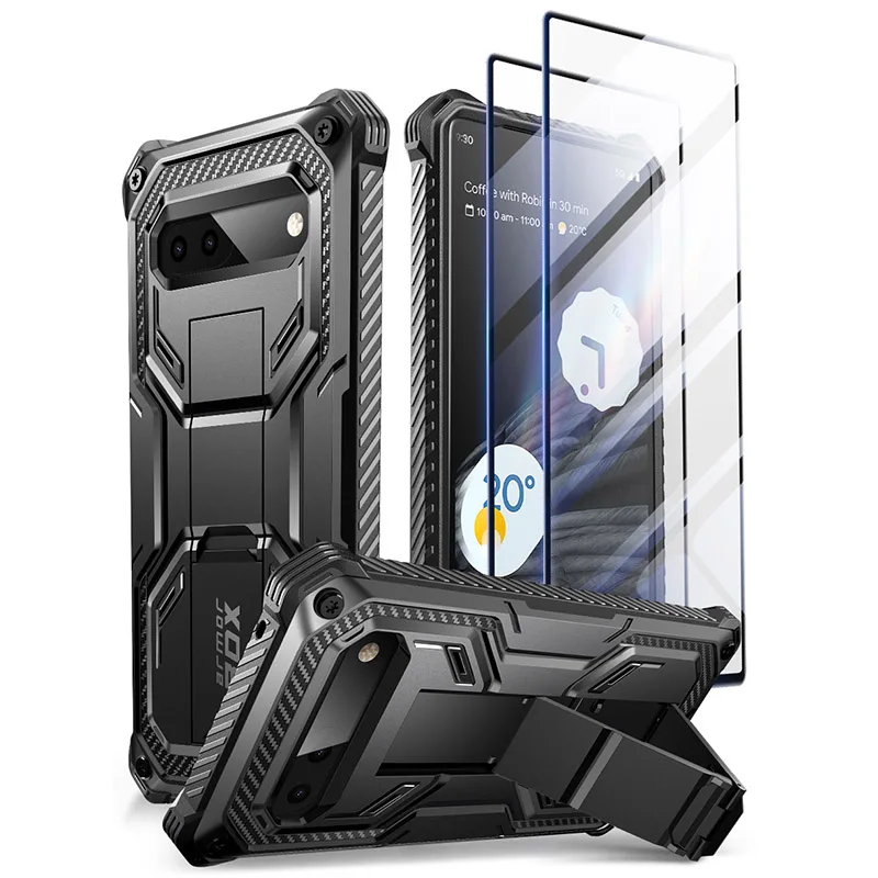 For Google Pixel 7A Case (2023) I-BLASON Armorbox Lite Slim Protective Bumper Case with 2Pcs Tempered Glass Screen Protectors