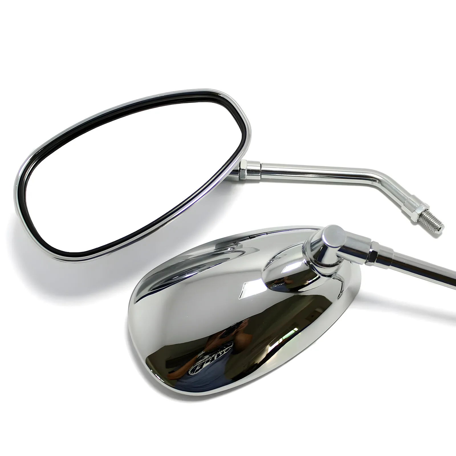 لياماها XV1600 رودستار امرأة سليطة 250 زوج دراجة نارية المرايا الجانبية كروم البيضاوي #3