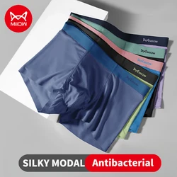 MiiOW 3pcs Mens Underwear Boxers 50S Modal Seamless Antibacterial Men's Panties Boxershorts Sexy Man Underpants Boxers Shorts