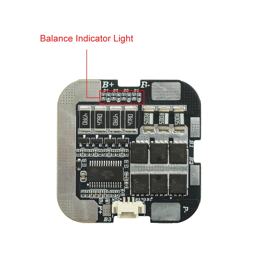 4S 60A Lithium-Batterie-Schutzplatine mit Ausgleichsfunktion für 3,7 V-Akkus der Serie 21700/18650