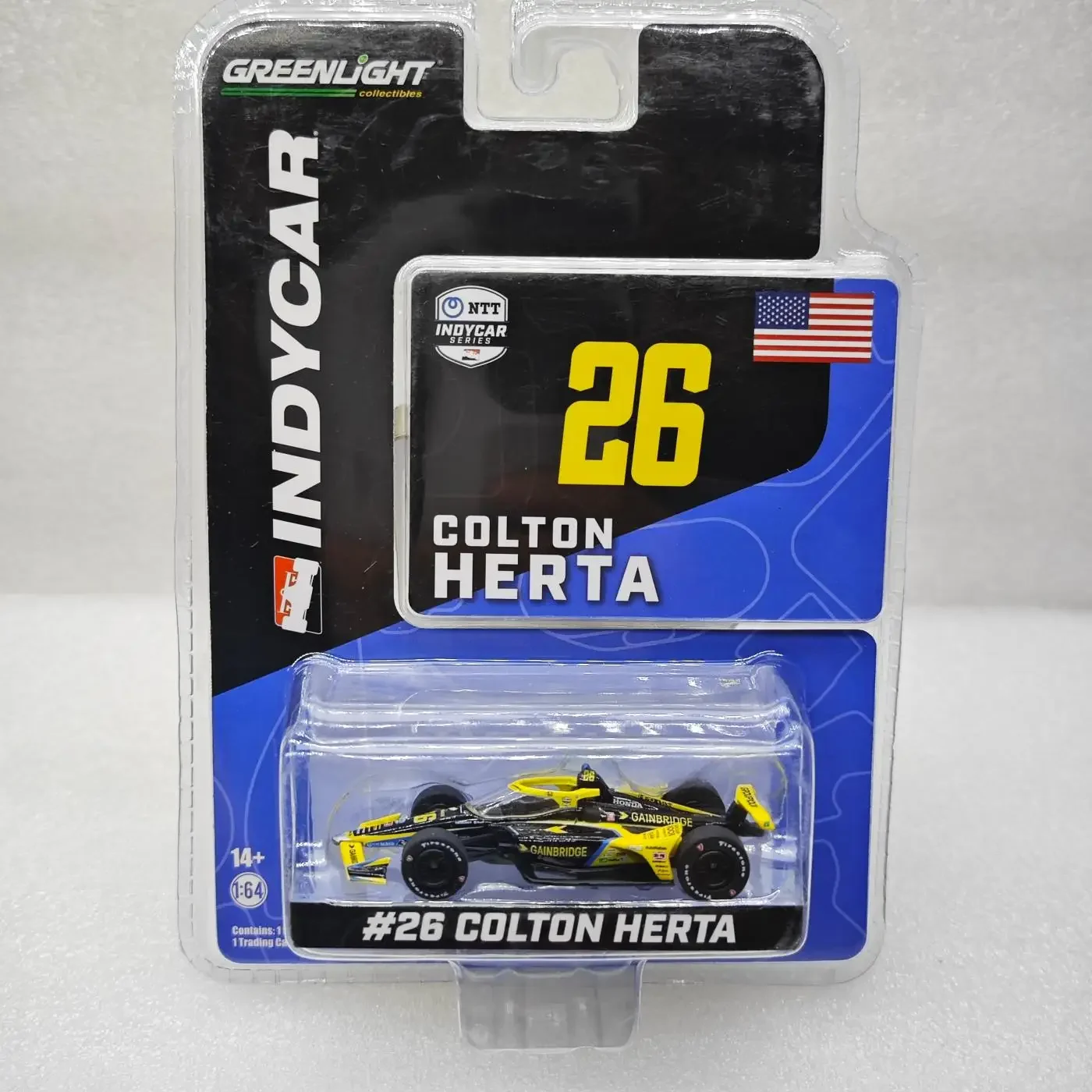 

GreenLight 1:64 2022 NTT IndyCar Series - Серия NTT IndyCar 2022 года # Коллекционная модель автомобиля 26 Colton Herta из литого сплава, подарок