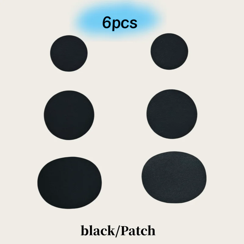 Self-Adhesive Black Shoe Repair Patches 6Pcs, Mesh Sneakers Hole Fix Stickers for Toe Heel Wear Resistant Shoe Repair Accessorie