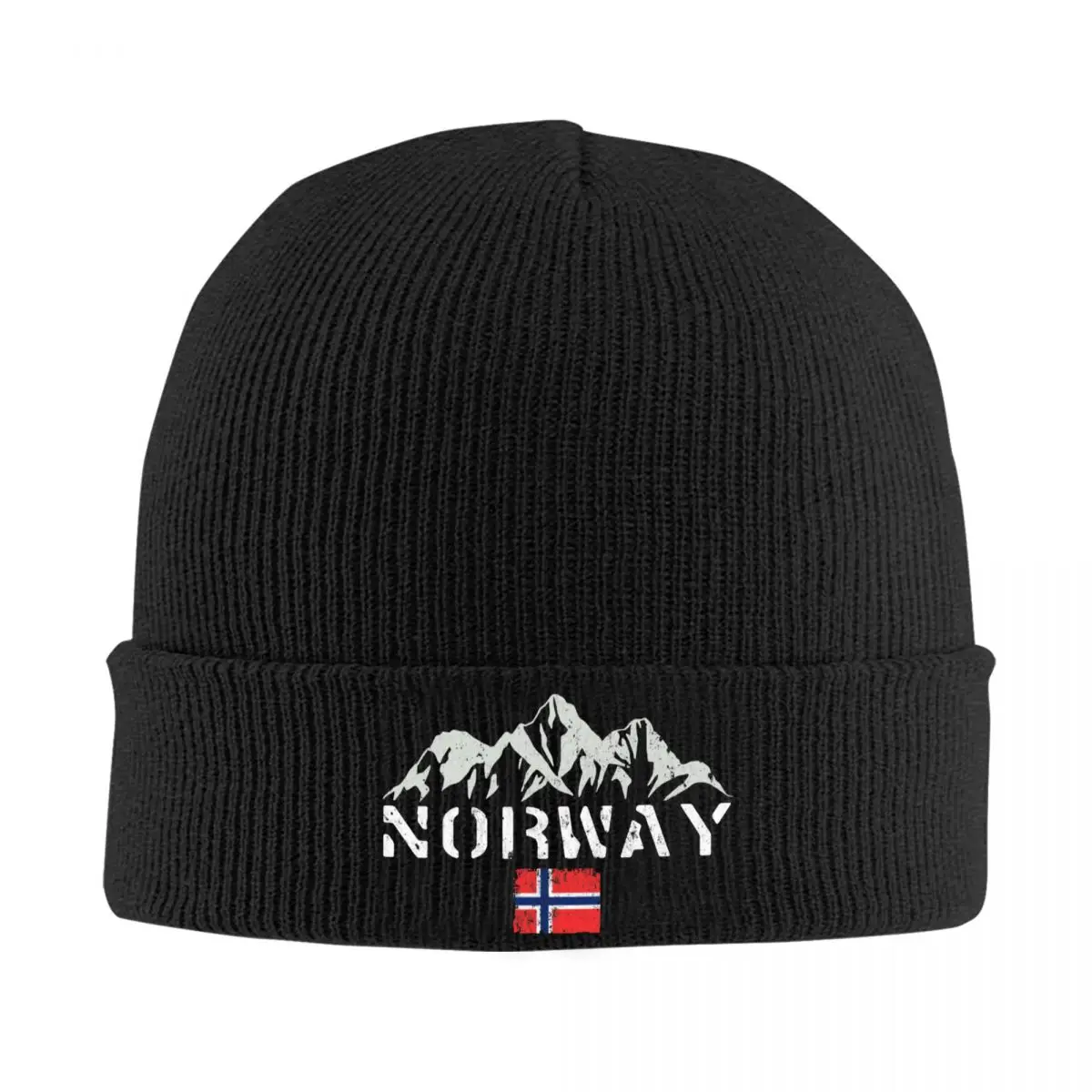 Norway Fjord Mountain Vintage Knitted Hats Quality Warm Idea Unisex Headwear Knitted Caps