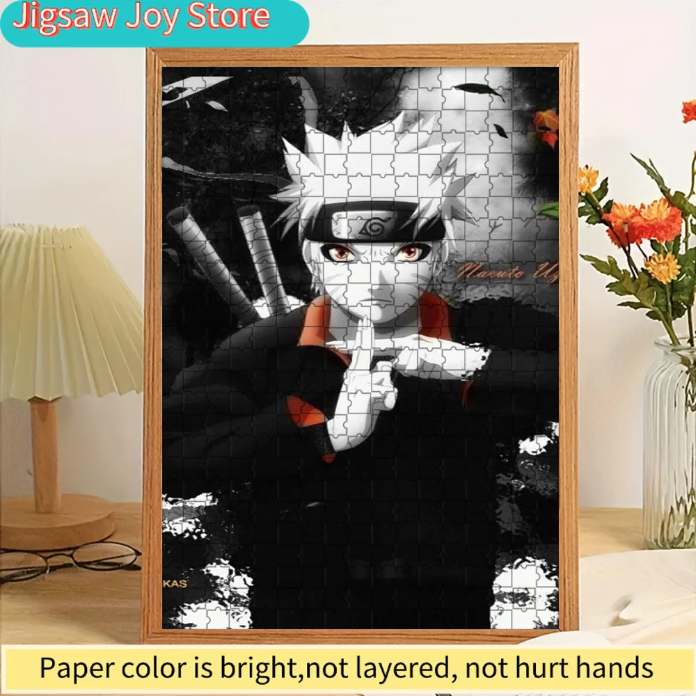 

Naruto Uzumaki Hand Seal Paper Puzzle, Anime Character in Black and White Art Style with Red Eyes Paper Jigsaw Puzzle, Creative