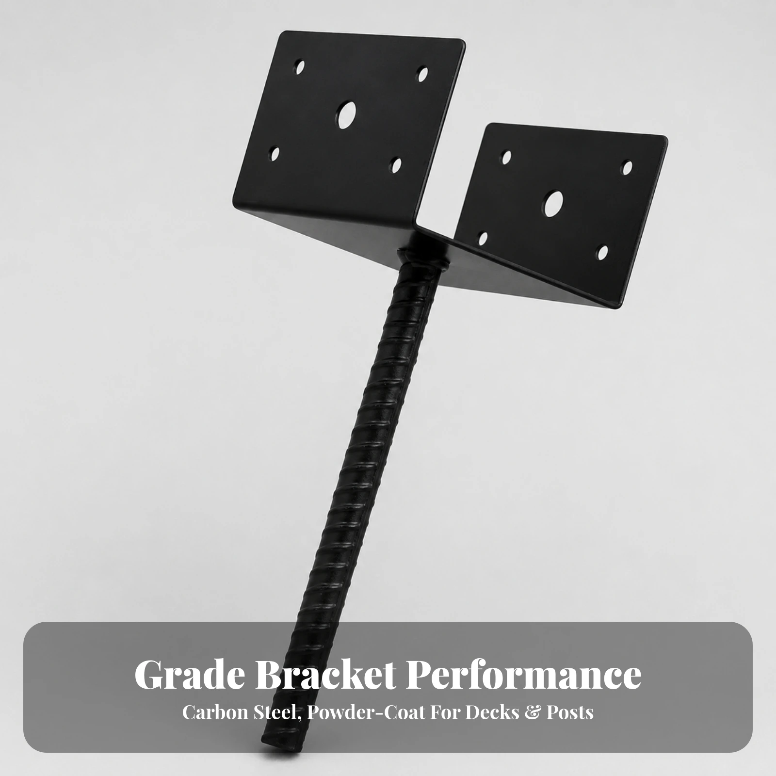 Post Anchor with Ground Spike Heavy Duty U-Shaped Post Bracket U-Shaped Ground Anchor Threaded Hardware Black for DIY Builders