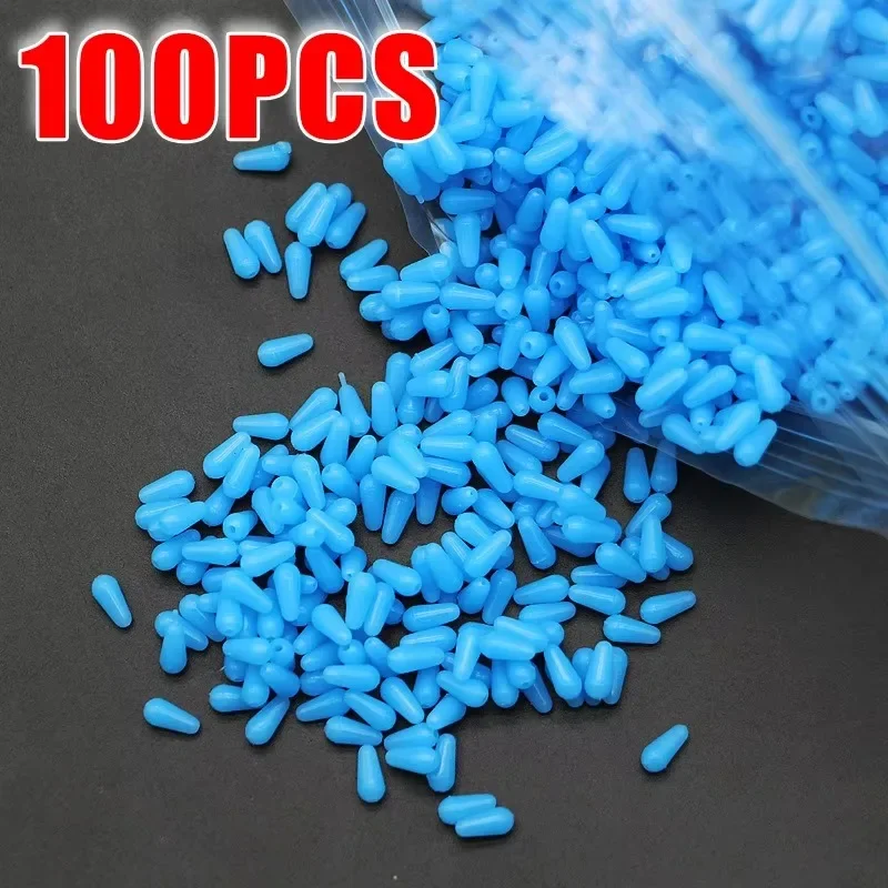 100 Stück/Set Silikon Anti-Wickel-Gummi-Stopper für Karpfen- und Fliegenfischen, ovale Angelstopper, Angelzubehör – Detail 1