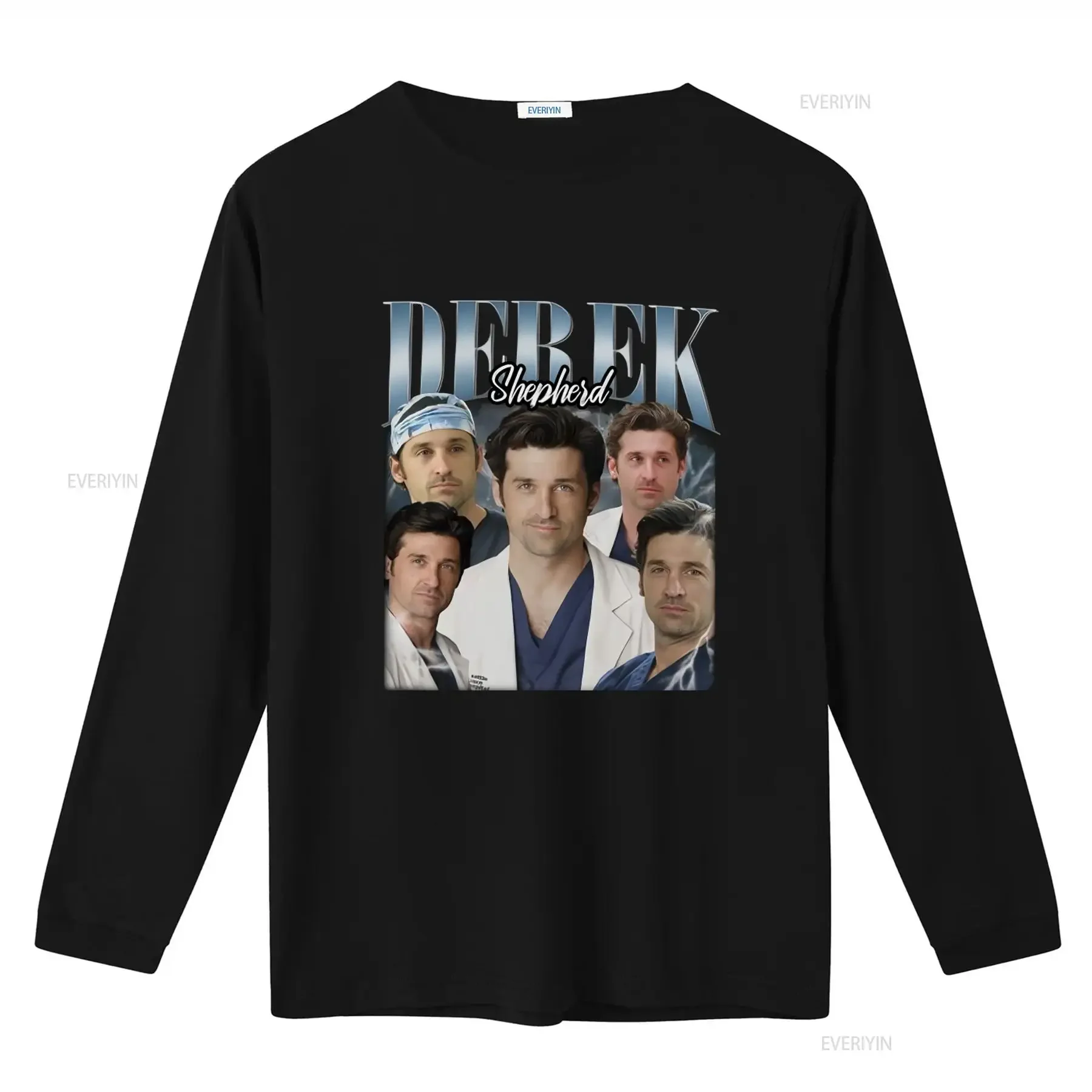 Derek Shepherd T Shirt Vintage Grey's Anatomy TV Show Medical Drama Print vintage Washed Unisex Comfortable designer clothes