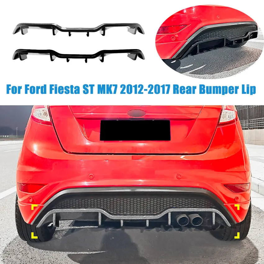 For Ford Fiesta ST MK7 2012-2017 Car Rear Lip Guard Protect Accessories Auto Rear Bumper Diffuser Chin Lower Exterior Modified