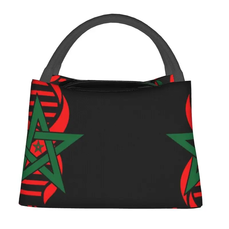 Custom My DNA Is Moroccan Roots Insulated Lunch Bag for School Office Morocco Flag Pride Leakproof Thermal Cooler Bento Box
