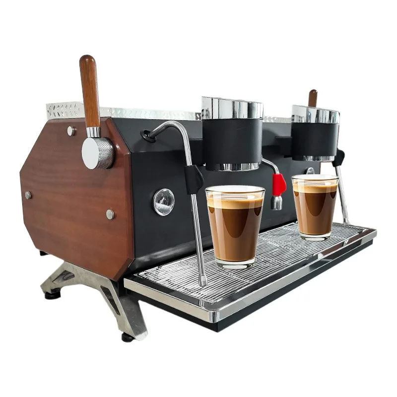 Single and double head coffee machine, concentrated Italian semi-automatic temperature control,