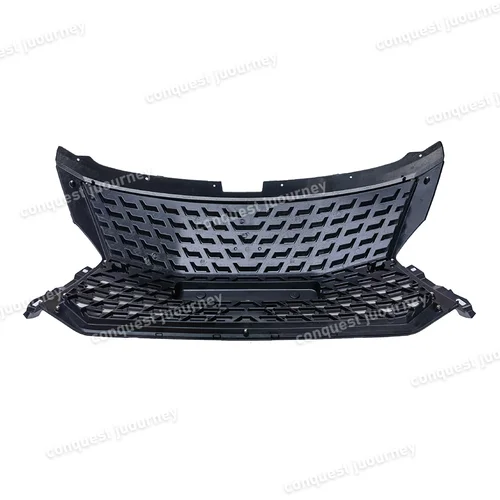 Imagen 2 del producto Para Mitsubishi Pajero Sport 2018-2024 afinación de parrilla delantera con insignia negro brillante parrillas delanteras de deporte Facelift ajuste de actualización de coche