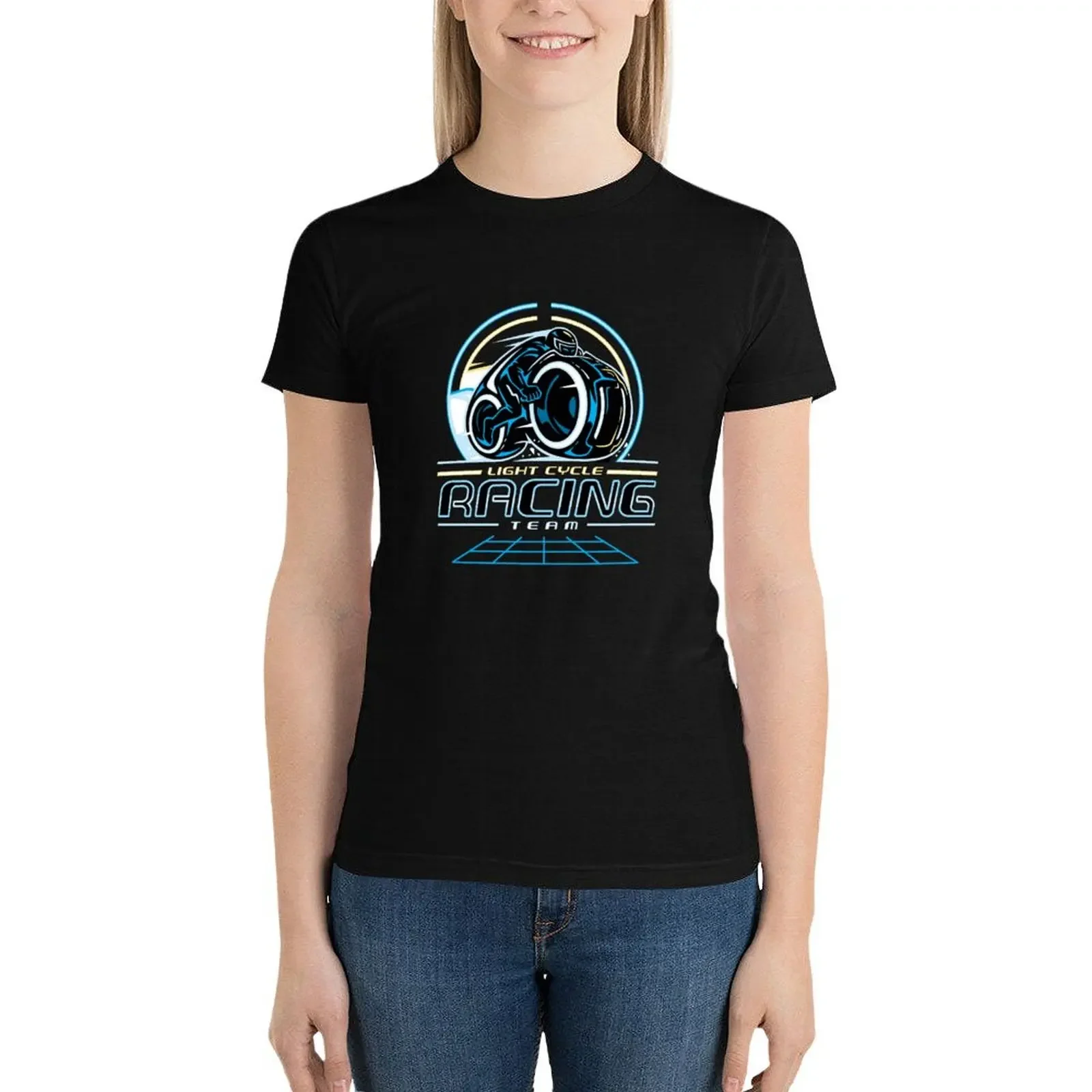 

Light Cycle Racing T-Shirt funny Short sleeve tee t-shirts for Women graphic tees