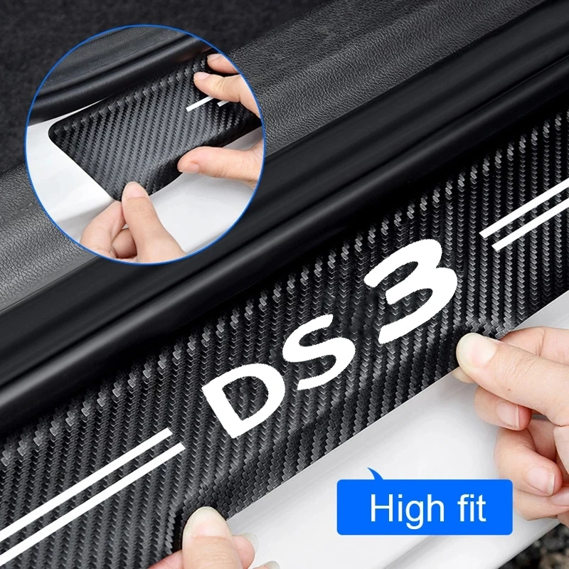 Rear Trunk Door Threshold Anti Dirty Durable Stickers Tape Film Auto Sill Decoration Decals Accessories for Citroen DS3 Emblem