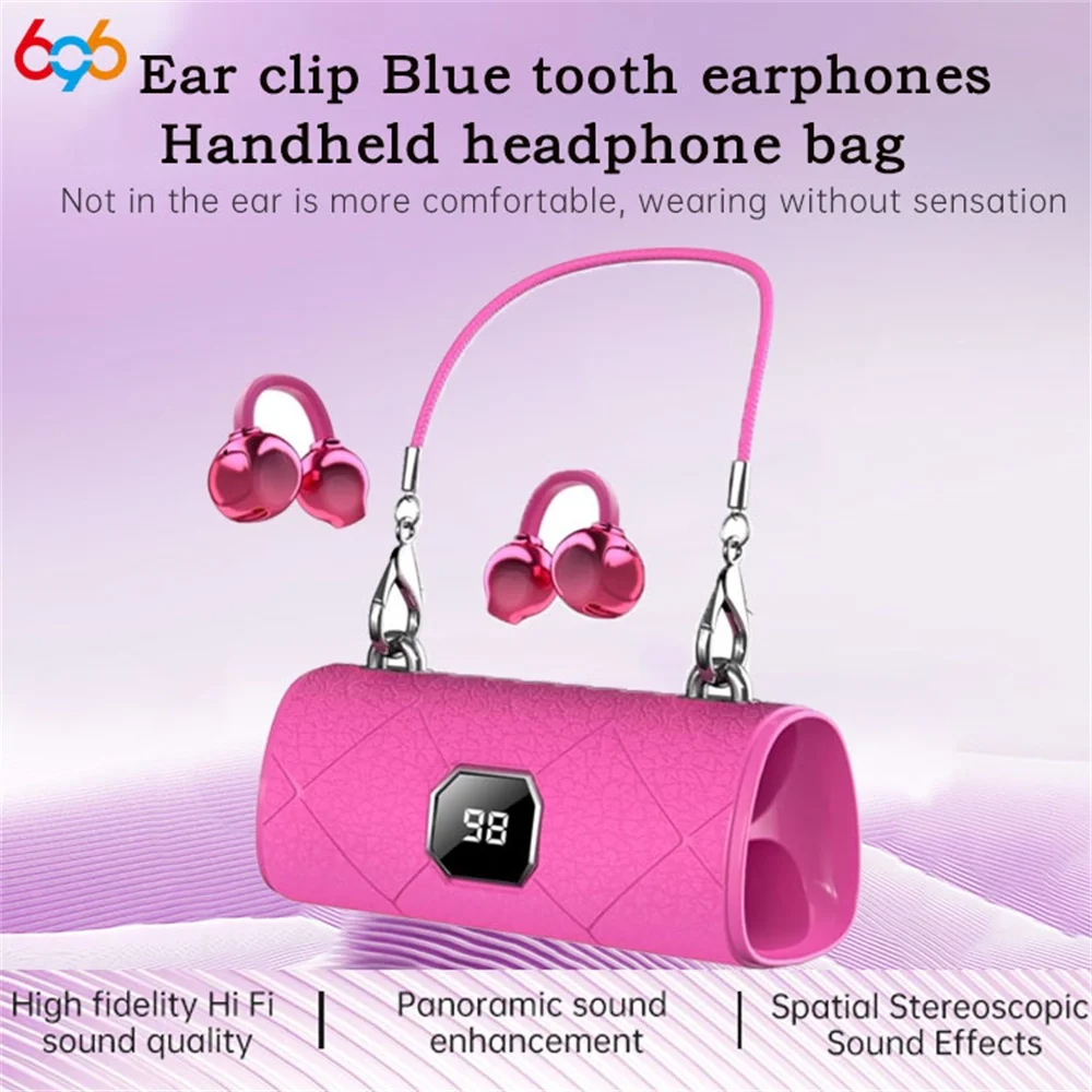 

Модные беспроводные наушники-клипсы Bluetooth для женщин, гарнитура для сумки, HD-звонки, музыка, шумоподавление, женские наушники, подарок