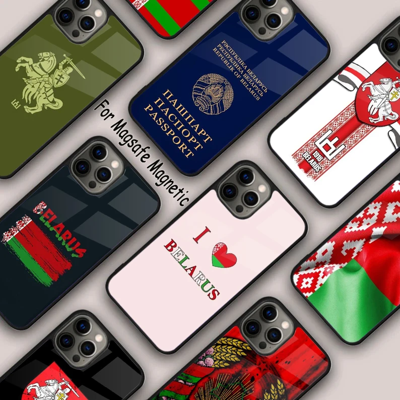 BELARUS FLAG Map Belarus Free Magnetic Phone Case For APPLE iPhone 16 14 13 12 11 Pro Max 15 Plus Wireless Charge MagSafe Cover