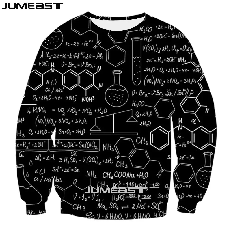 

Jumeast, мужская и женская 3D Толстовка, математическая формула, большие размеры, уличная одежда, женский весенний осенний пуловер, топы, футболки