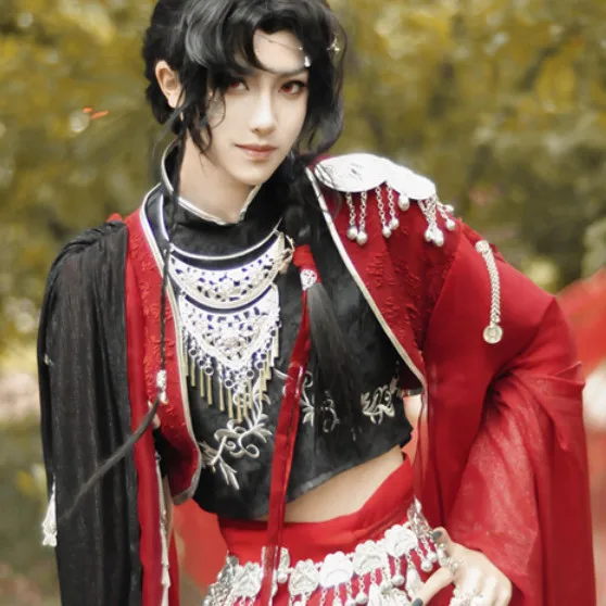 Chinese TV Series TGCF Tian Guan Ci Fu Xie Lian Hua Cheng Cosplay Costume Hua Cheng Loulan Cos Dress Hanfu Full Set image 2