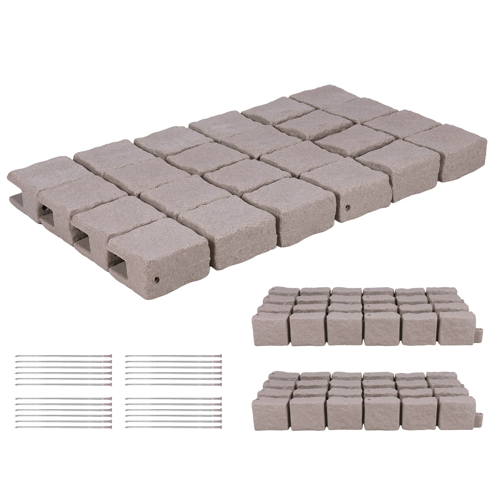 

Пластиковый садовый бордюр для газона, имитация камня, с 24 шипами (12 шт.) для самостоятельного оформления ландшафта на открытом воздухе