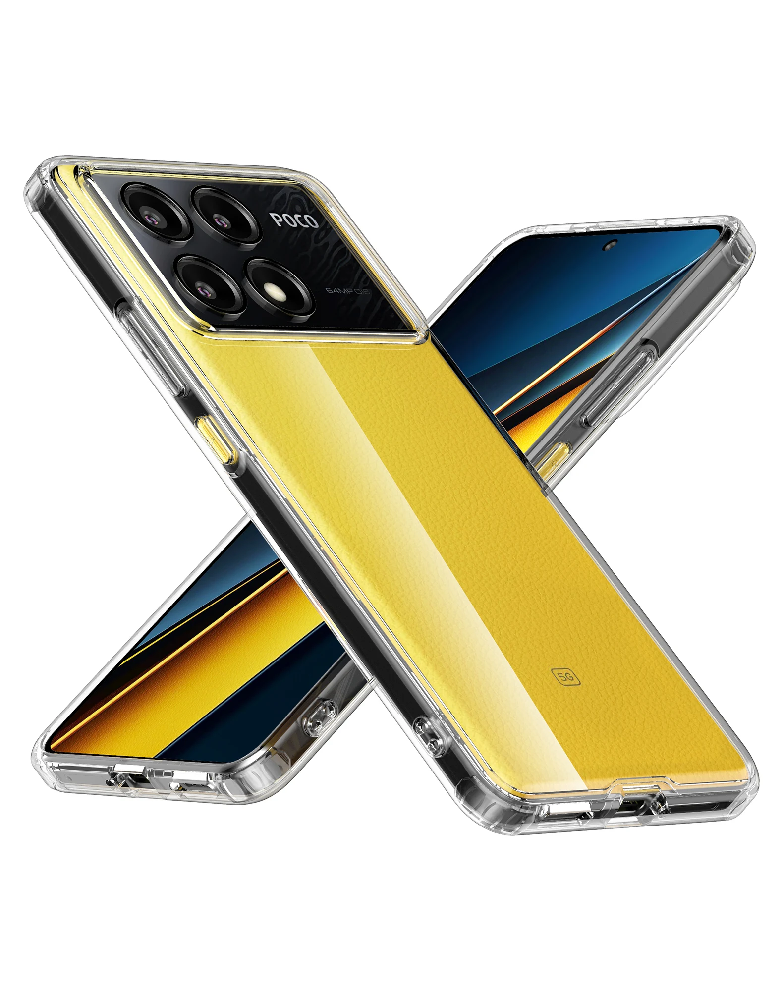 

Чехол для Xiaomi Poco X6 Pro, тонкая прозрачная жесткая задняя панель из поликарбоната и мягкий бампер из ТПУ, защита от ударов и царапин