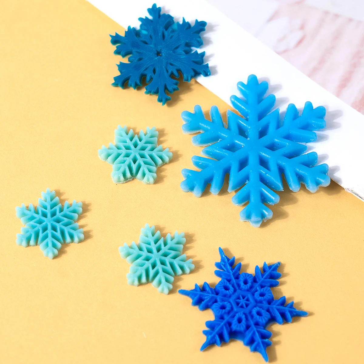 DIY Natal Snowflake Silicone Vela Molde, Sabonete Artesanal, Gesso, Moldes De Resina, Doces, Bolo, Chocolate, Cozimento, Suprimentos De Cozinha