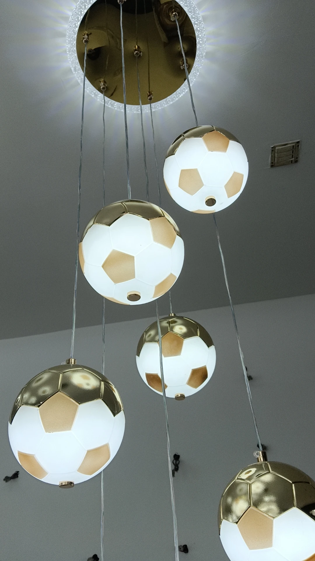 Modern Minimalist Ceiling Football Bar Club Long Chandelier Loft Villa Light Luxury Loft Apartment Living Room Large Chandelier