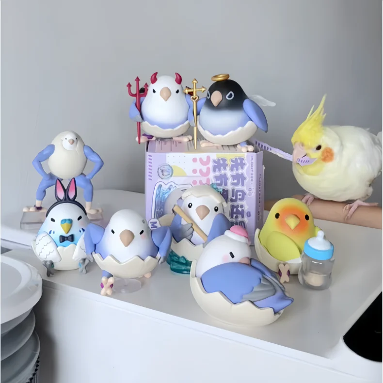 Original Neue Lovebird First Bird Or Egg Serie Blind Box Niedliche Abstrakte Mini-Figur Desktop-Ornament Sammlerstück Puppe Geschenk Spielzeug – Detail 1